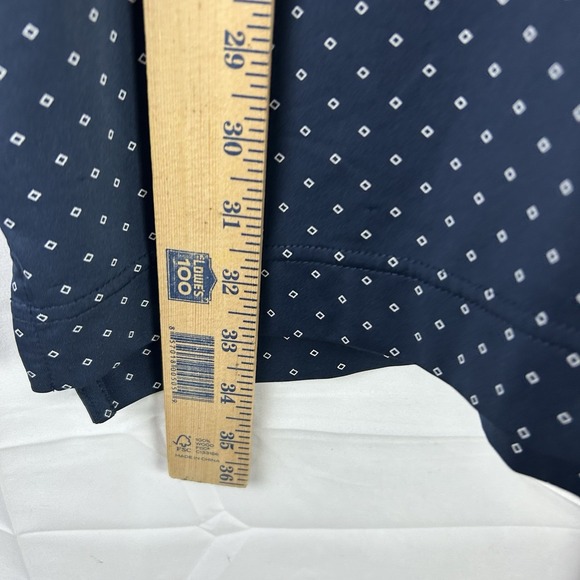 FootJoy Mens Golf Polo Sz XL Navy/White Geometric Diamond Print Mesa - Picture 7 of 15
